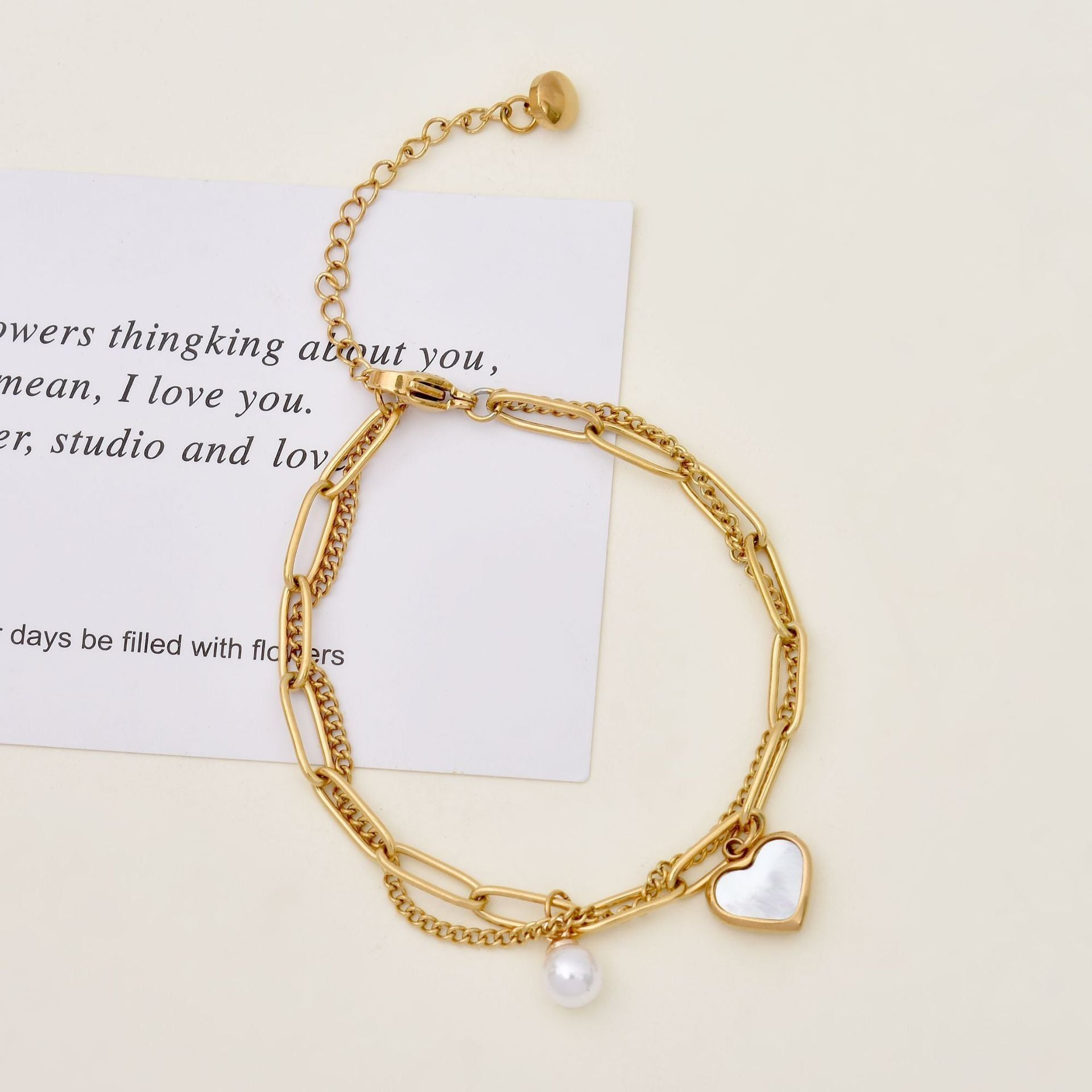 MYKI Multilayered Heart Bracelet  (MKBRAD577-CSS)
