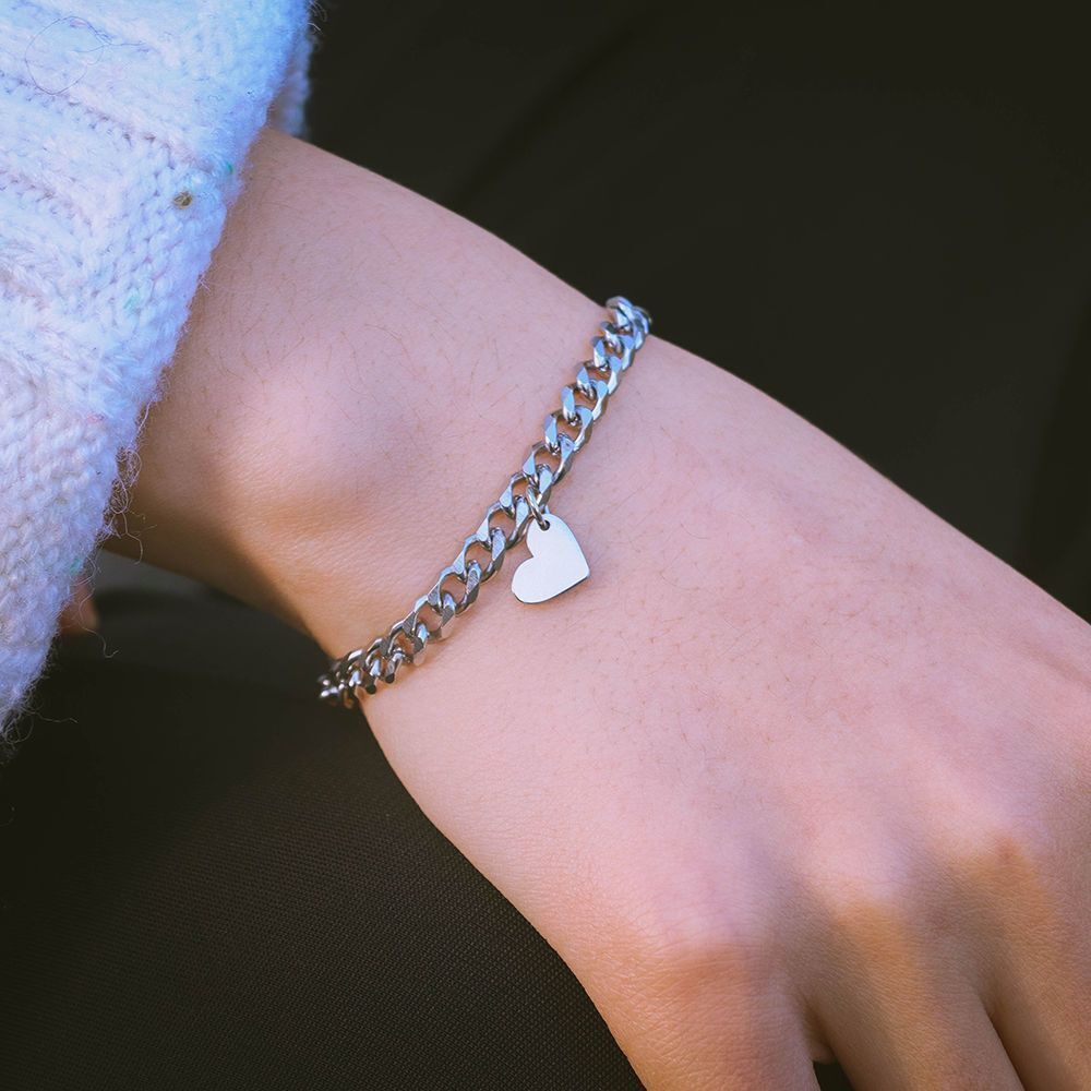 MYKI Heart Charm Link Bracelet (MKBRAD636-MPC)