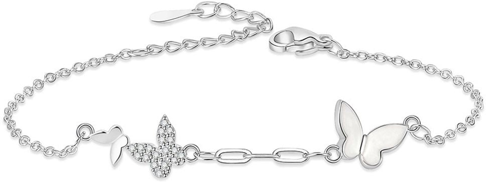 MYKI Silver Plated Butterfly Charm Bracelet (MKBRAD640S-YSS)