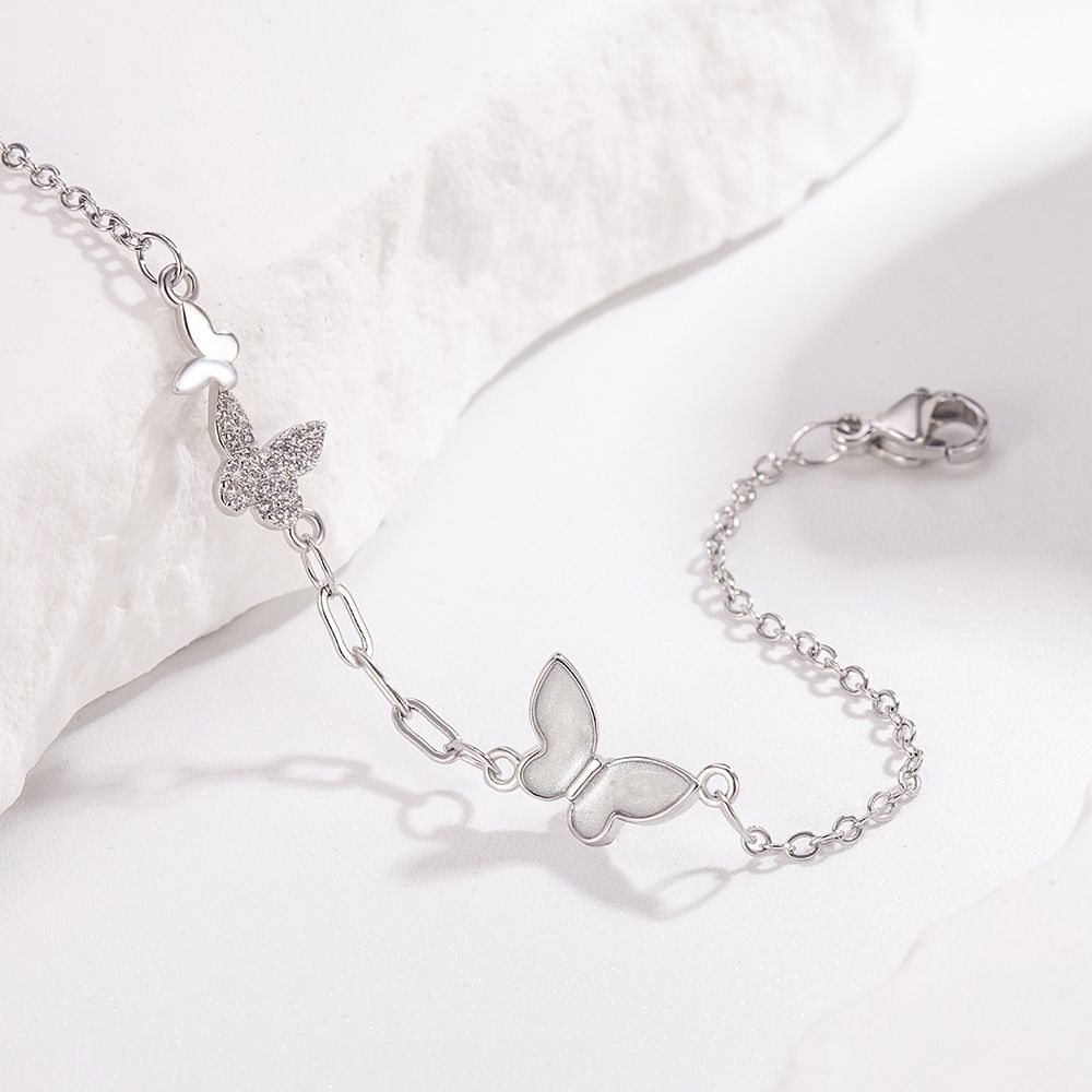 MYKI Silver Plated Butterfly Charm Bracelet (MKBRAD640S-YSS)