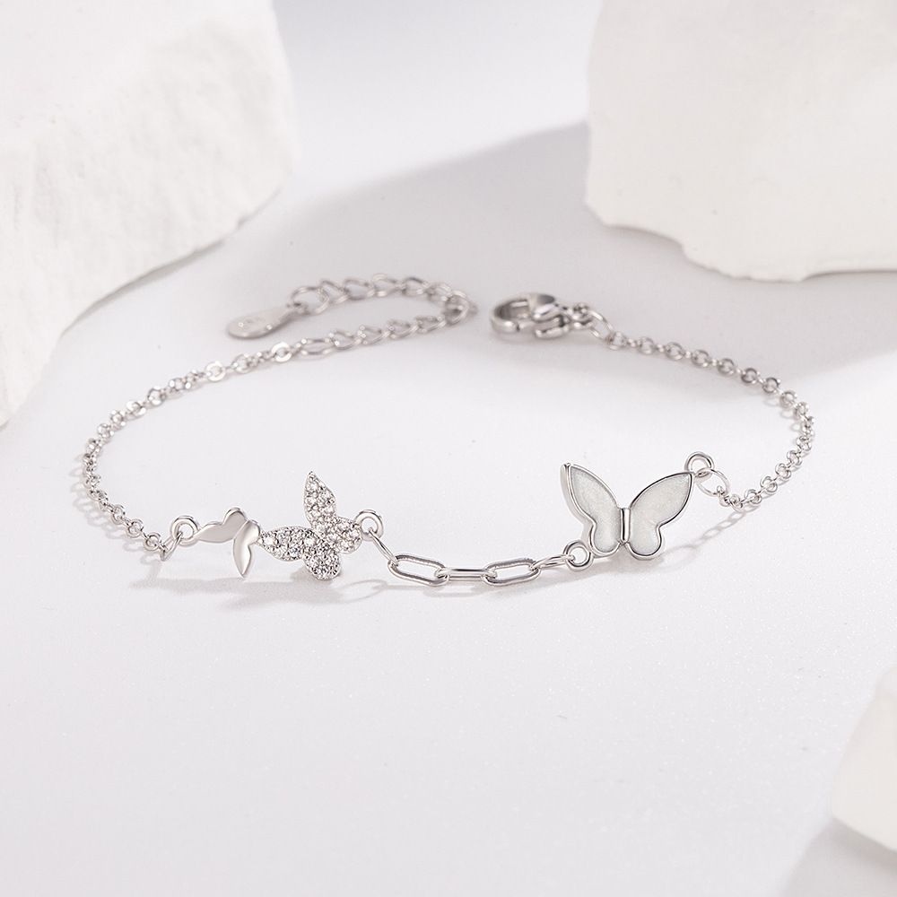 MYKI Silver Plated Butterfly Charm Bracelet (MKBRAD640S-YSS)
