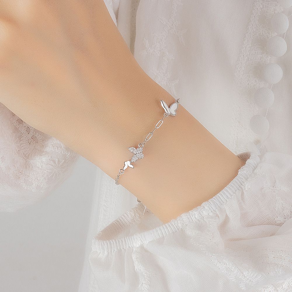 MYKI Silver Plated Butterfly Charm Bracelet (MKBRAD640S-YSS)