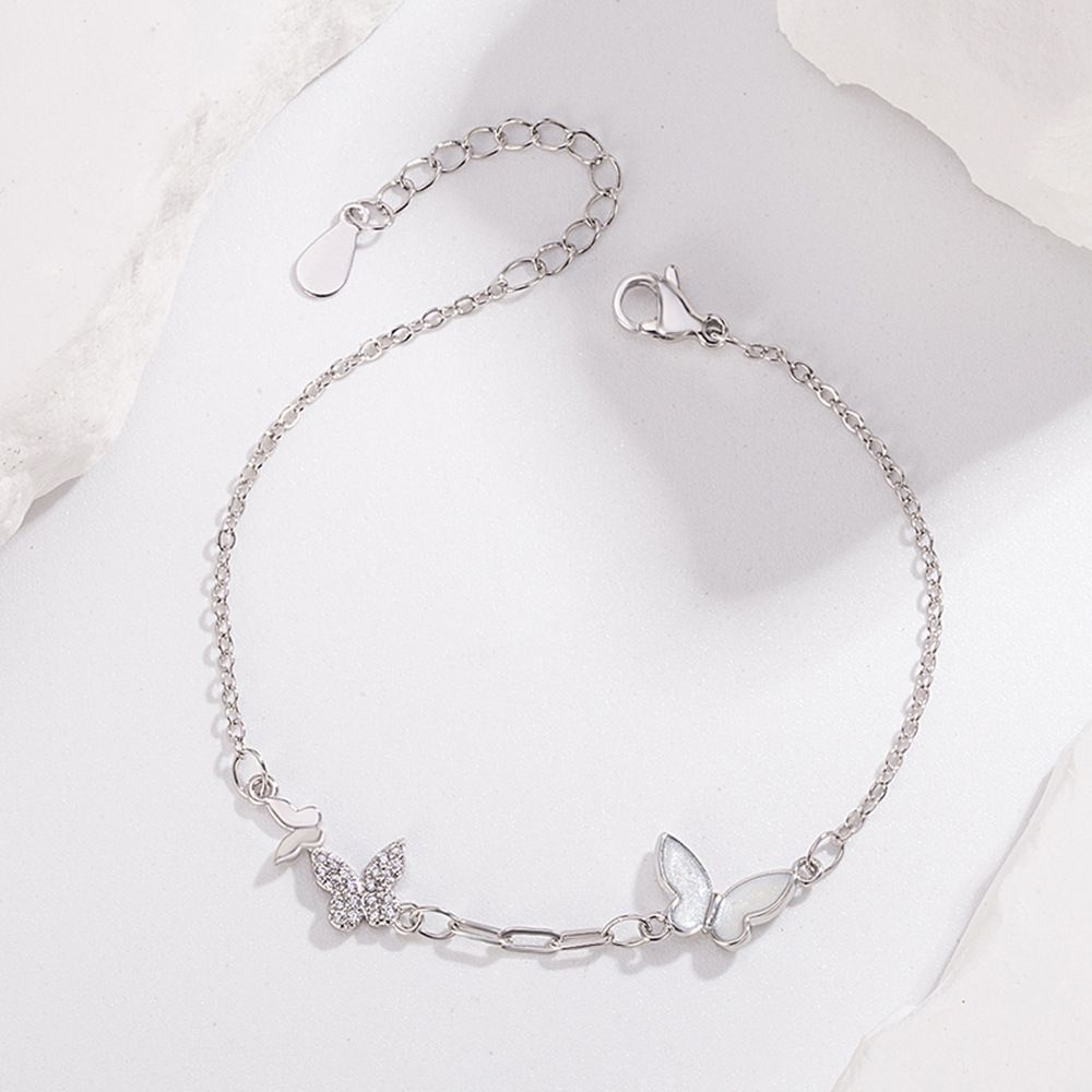 MYKI Silver Plated Butterfly Charm Bracelet (MKBRAD640S-YSS)