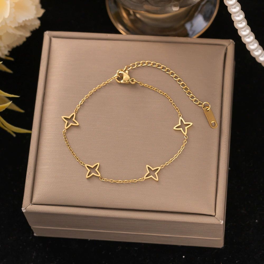 MYKI Gold Plated Star Charm Bracelet | Anti Tarnish | (MKBRAD642G-CSS)