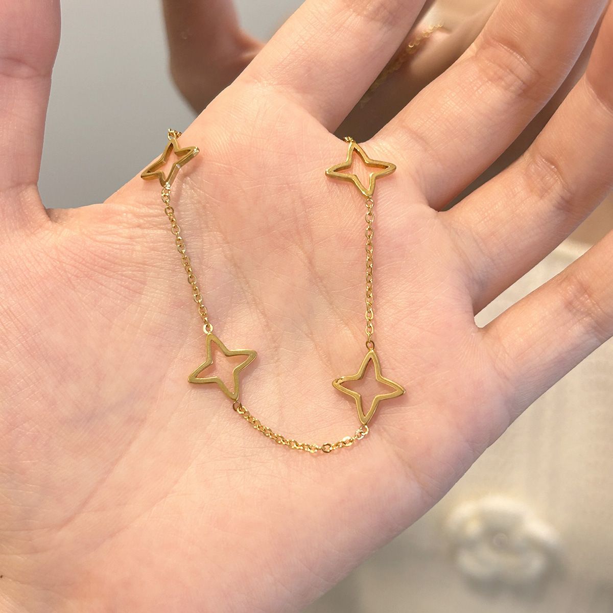MYKI Gold Plated Star Charm Bracelet | Anti Tarnish | (MKBRAD642G-CSS)