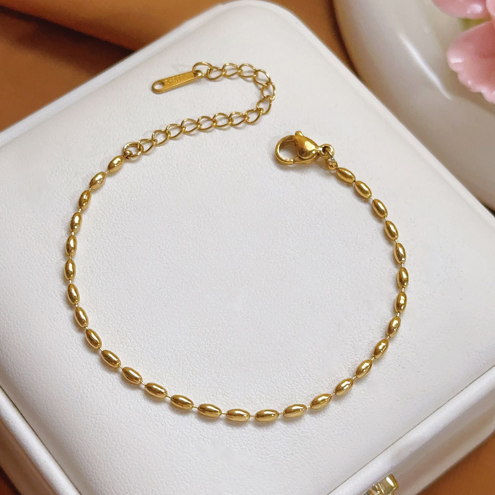 MYKI Gold Plated Oval Bead Chain Bracelet (MKBRAD644G-CSS)