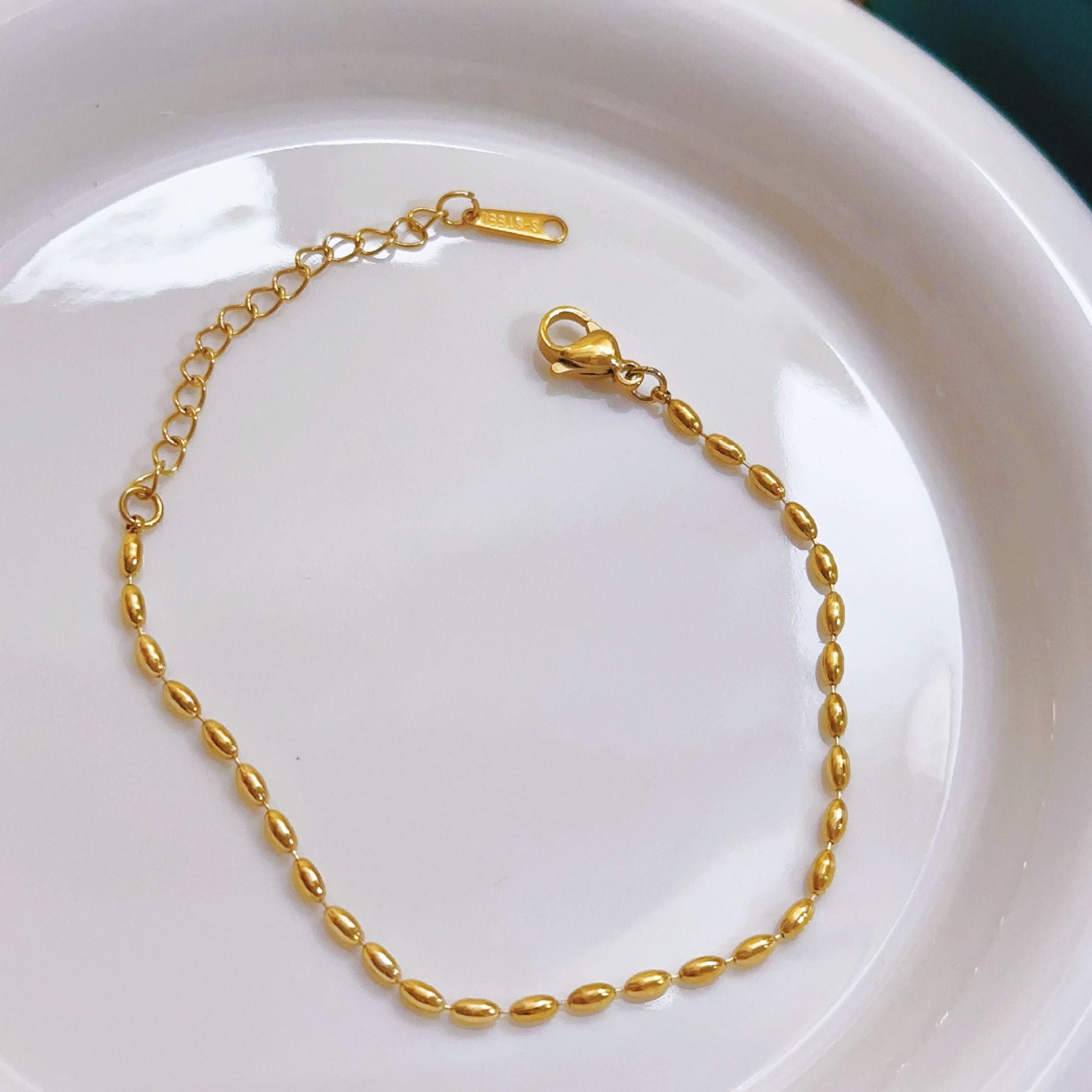 MYKI Gold Plated Oval Bead Chain Bracelet (MKBRAD644G-CSS)