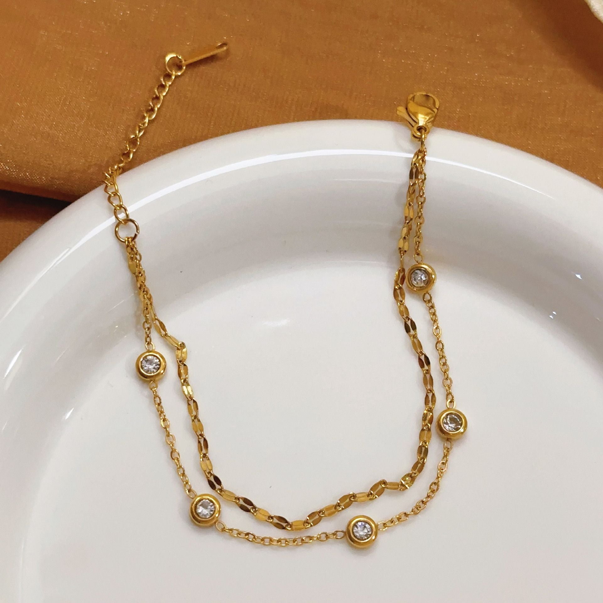 MYKI Gold Plated Double Layer Bracelet (MKBRAD646G-CSS)
