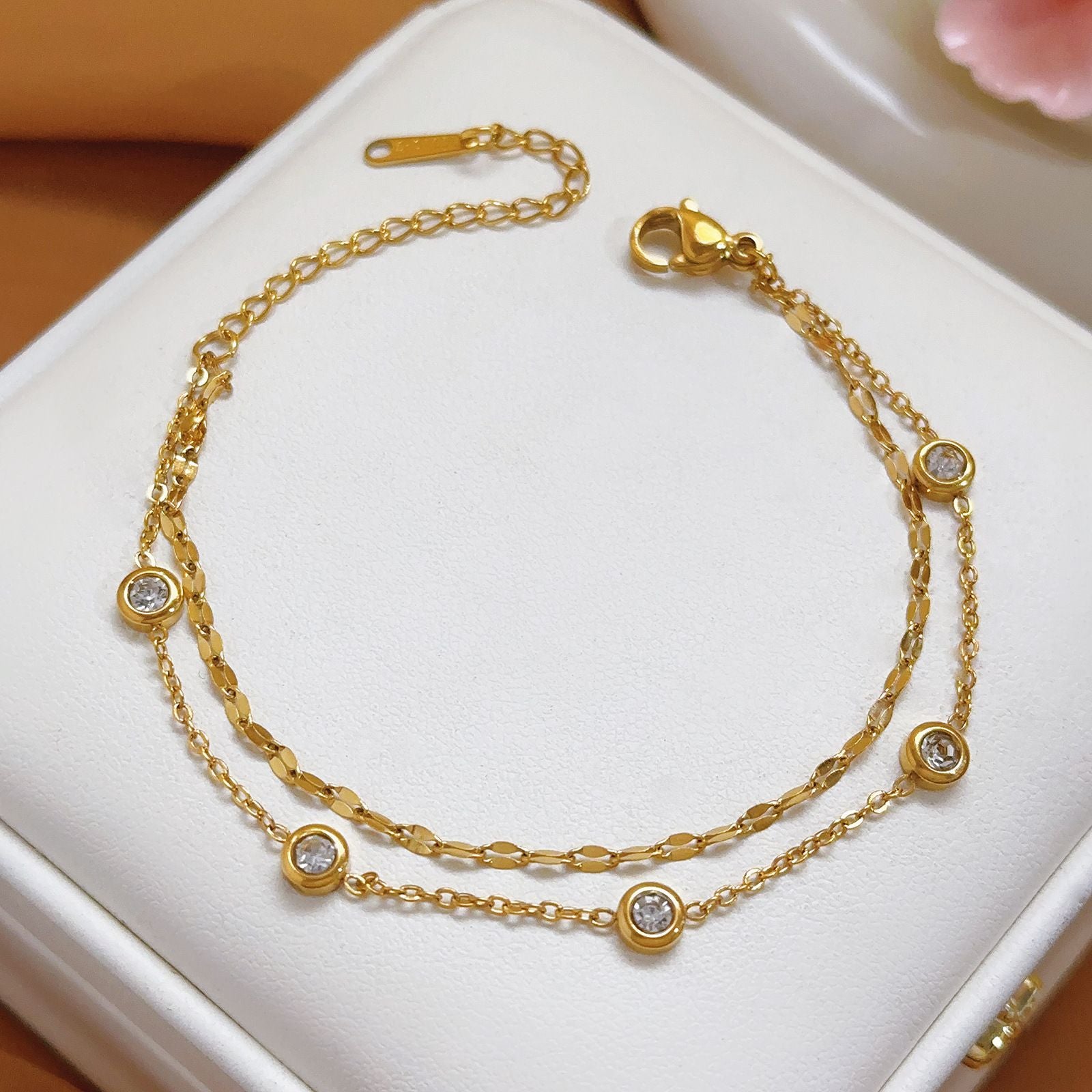 MYKI Gold Plated Double Layer Bracelet (MKBRAD646G-CSS)