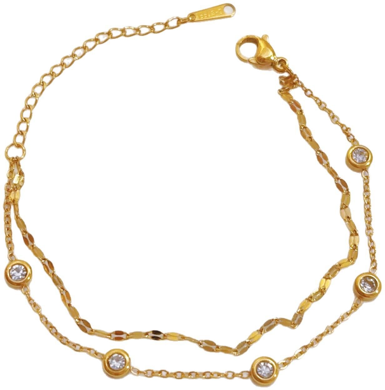 MYKI Gold Plated Double Layer Bracelet (MKBRAD646G-CSS)