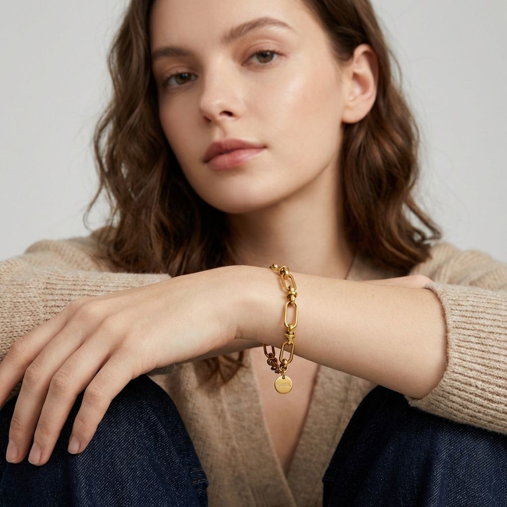 MYKI Gold Plated Chunky Link Bracelet (MKBRAD647G-CSS)