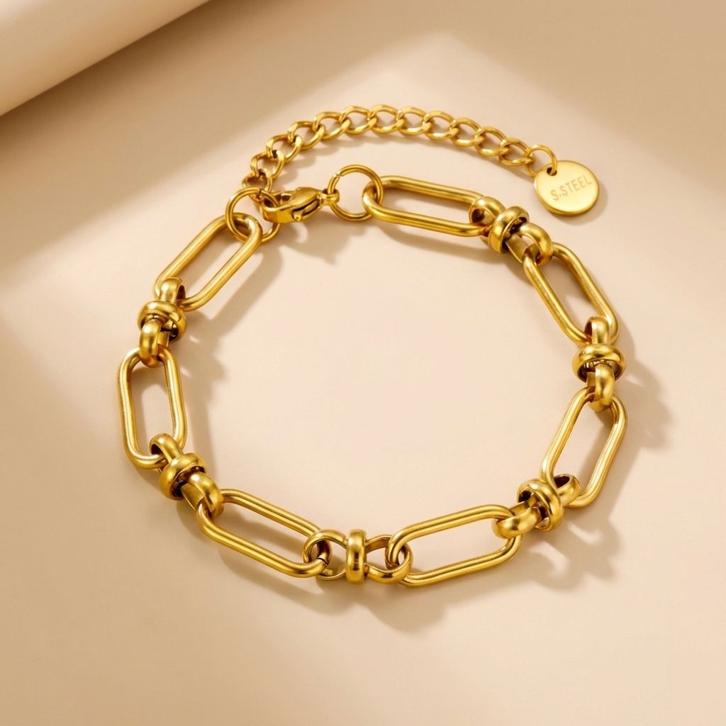 MYKI Gold Plated Chunky Link Bracelet (MKBRAD647G-CSS)