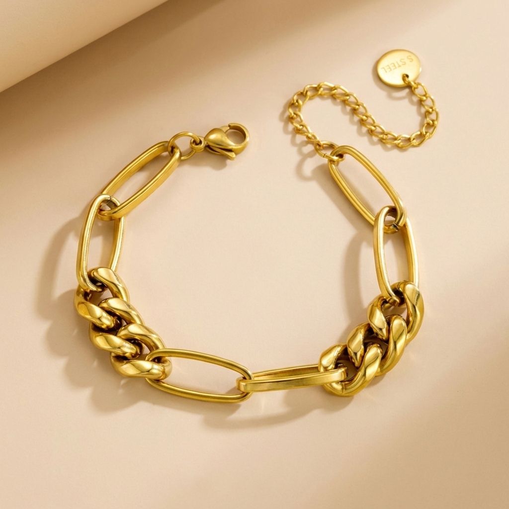 MYKI Gold Plated Chunky Link Bracelet (MKBRAD648G-CSS)