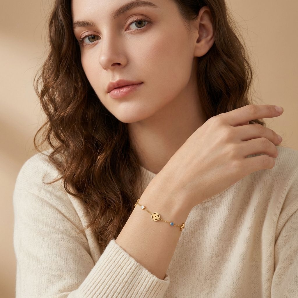 MYKI Gold Plated Floral Charm Bracelet (MKBRAD649G-CSS)