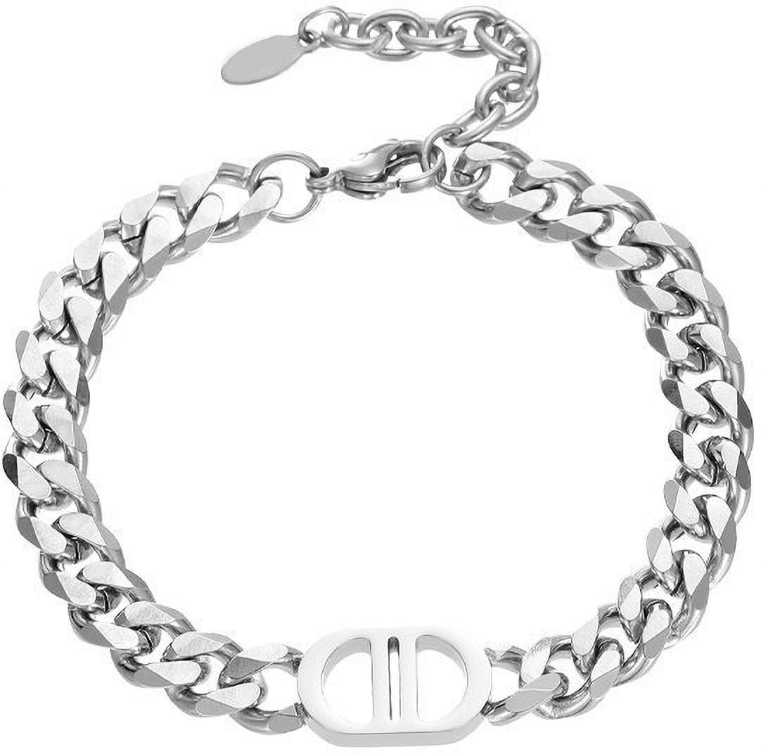 MYKI Silver Plated Chain Link Bracelet | Anti Tarnish Finish(MKBRAD707S-SSYI)