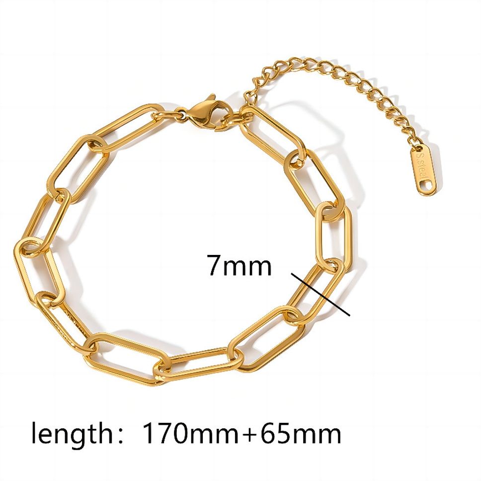 MYKI Gold Plated Paperclip Chain Bracelet | Anti Tarnish Finish(MKBRAD712G-SSYI)