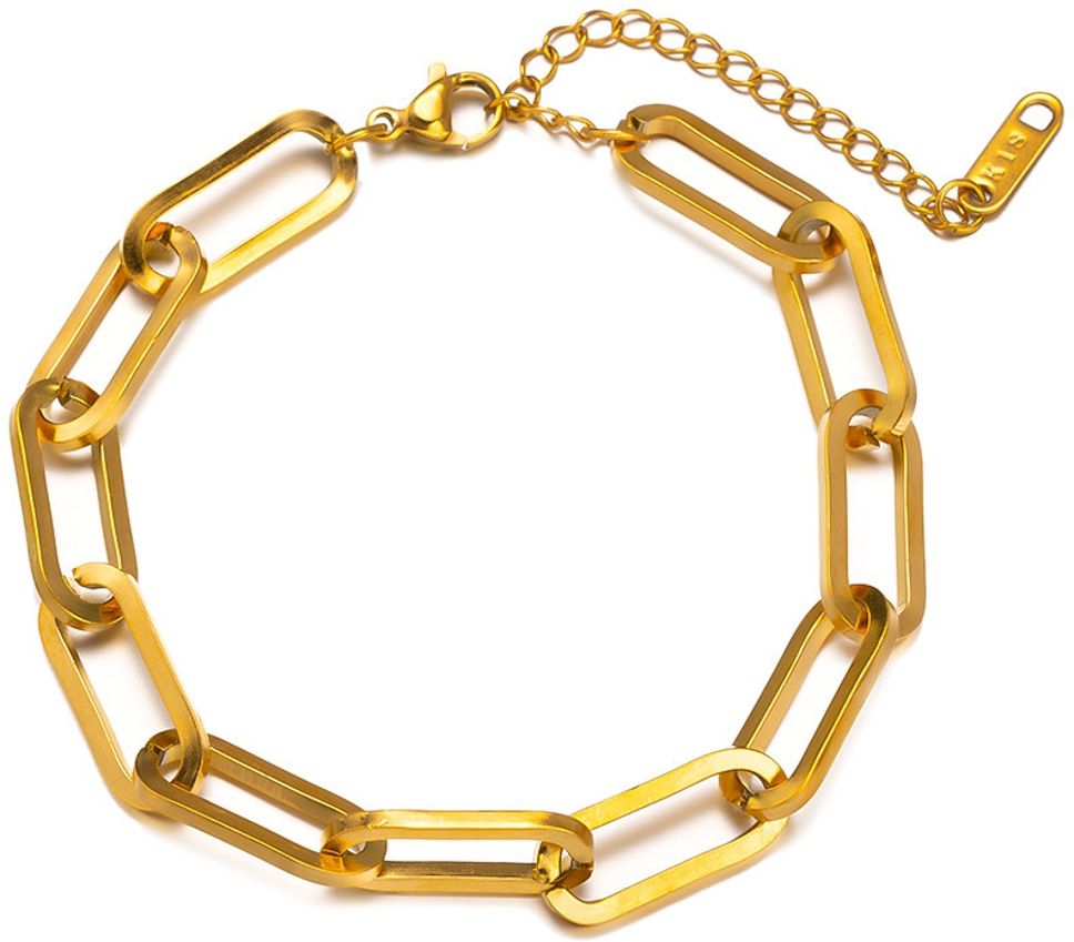 MYKI Gold Plated Paperclip Chain Bracelet | Anti Tarnish Finish(MKBRAD712G-SSYI)