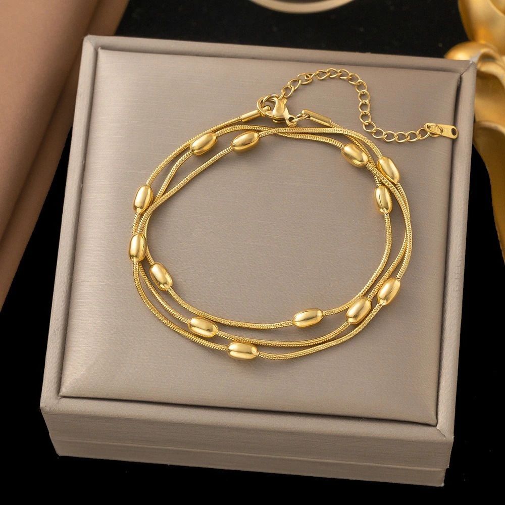 MYKI Multi Layer Bead Bracelet | Anti Tarnish Finish(MKBRAD715-SSYI)