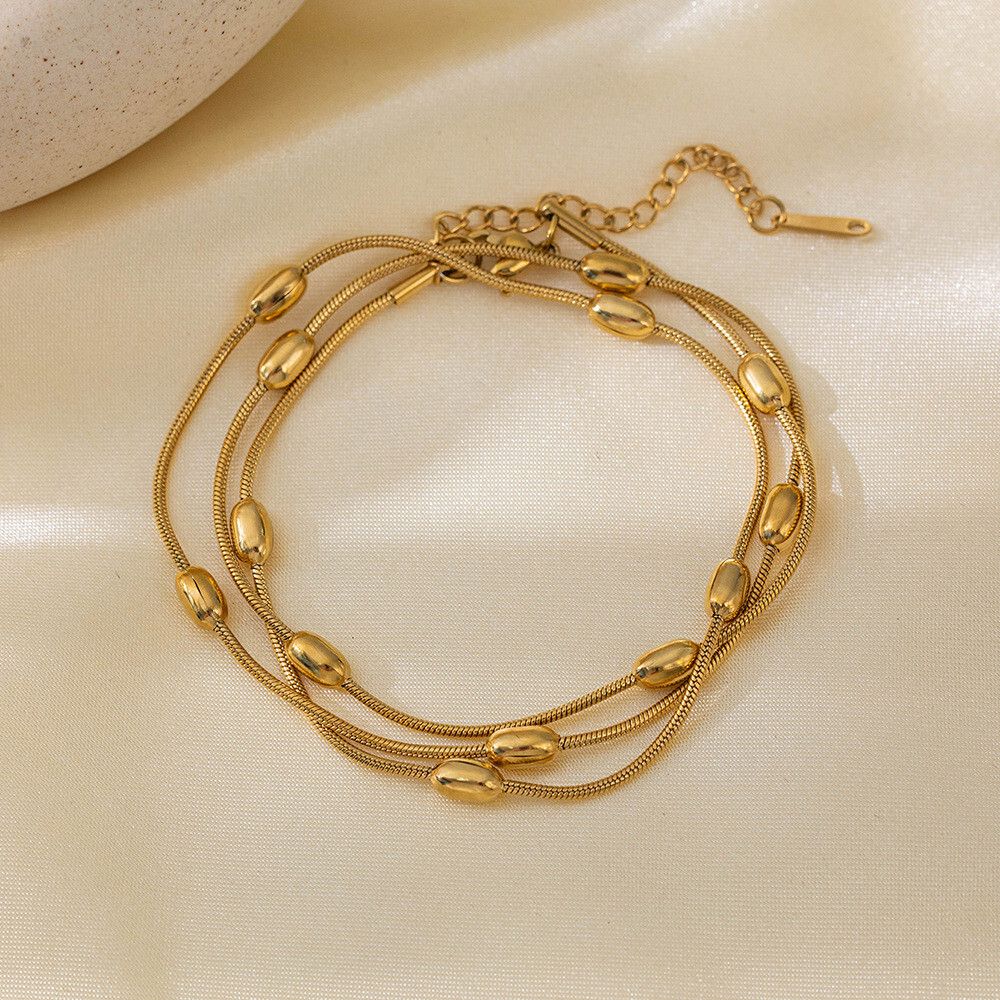 MYKI Multi Layer Bead Bracelet | Anti Tarnish Finish(MKBRAD715-SSYI)