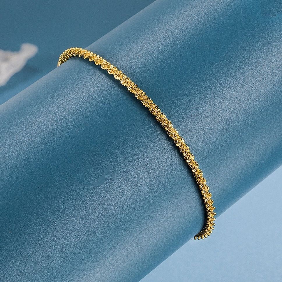 MYKI Textured Dainty Bracelet(MKBRAD716-SSYI)