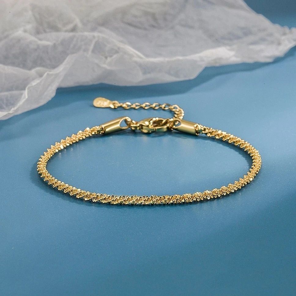MYKI Textured Dainty Bracelet(MKBRAD716-SSYI)