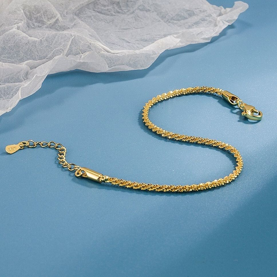 MYKI Textured Dainty Bracelet(MKBRAD716-SSYI)