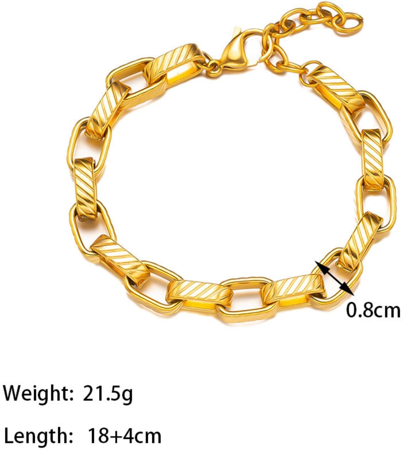 MYKI Textured Link Bracelet(MKBRAD720-SSYI)