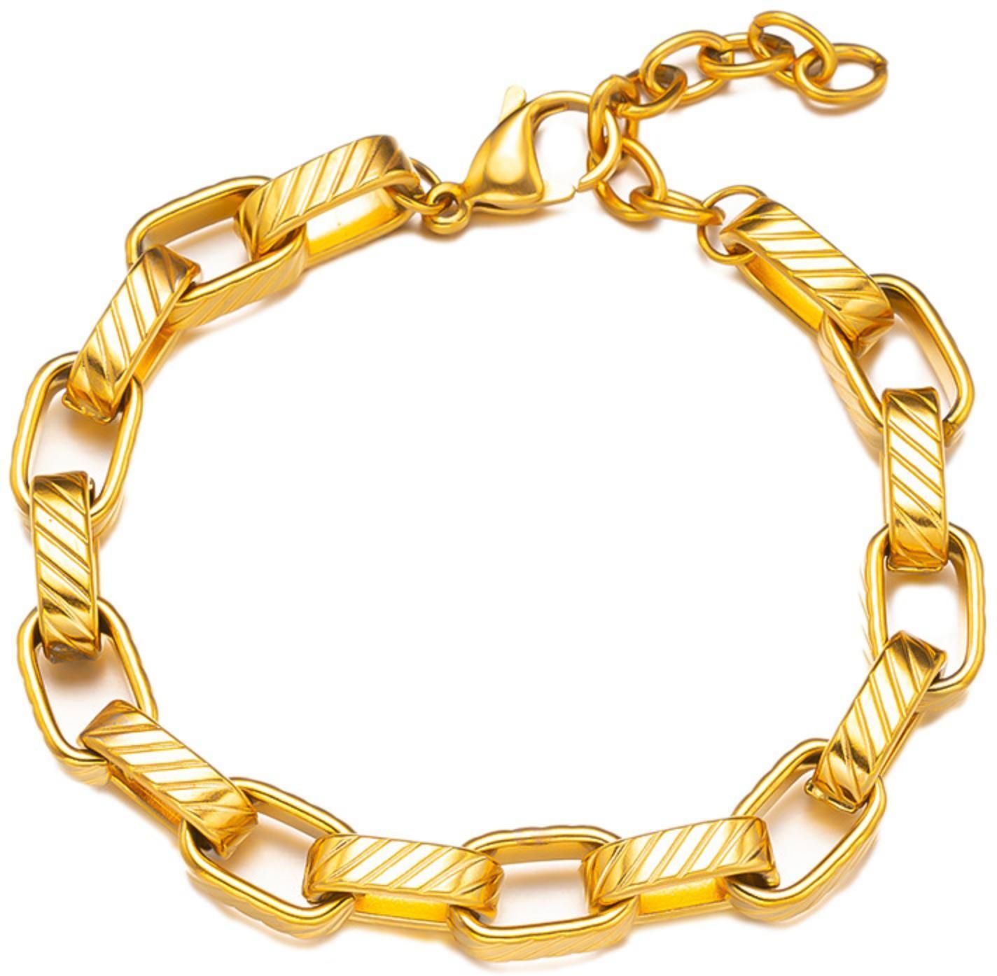 MYKI Textured Link Bracelet(MKBRAD720-SSYI)