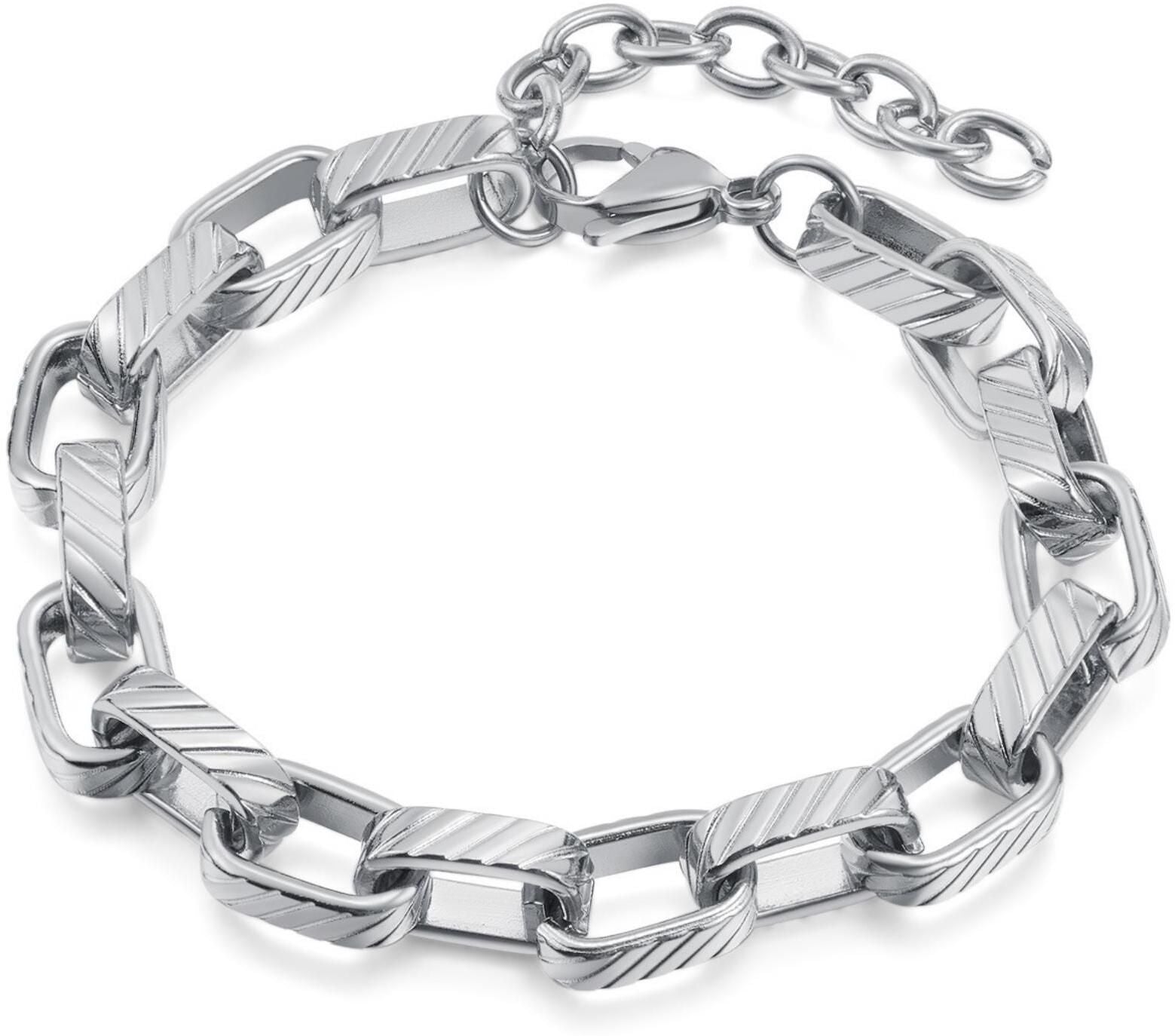MYKI Textured Link Bracelet(MKBRAD720-SSYI)