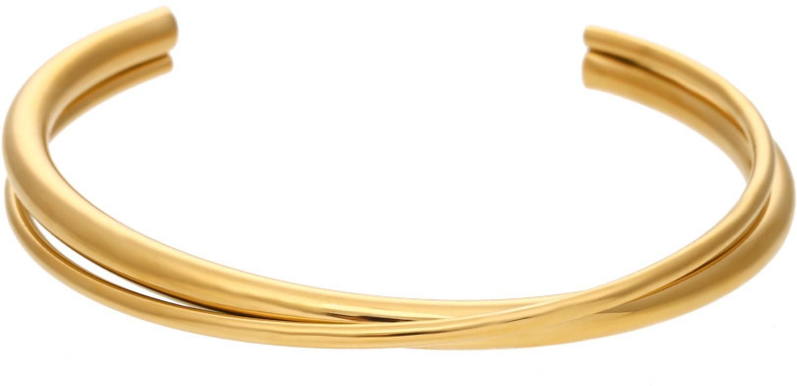 MYKI Gold-Plated Open Cuff Bracelet | Anti-Tarnish Minimal Design(MKBRAD721G-SSYI)