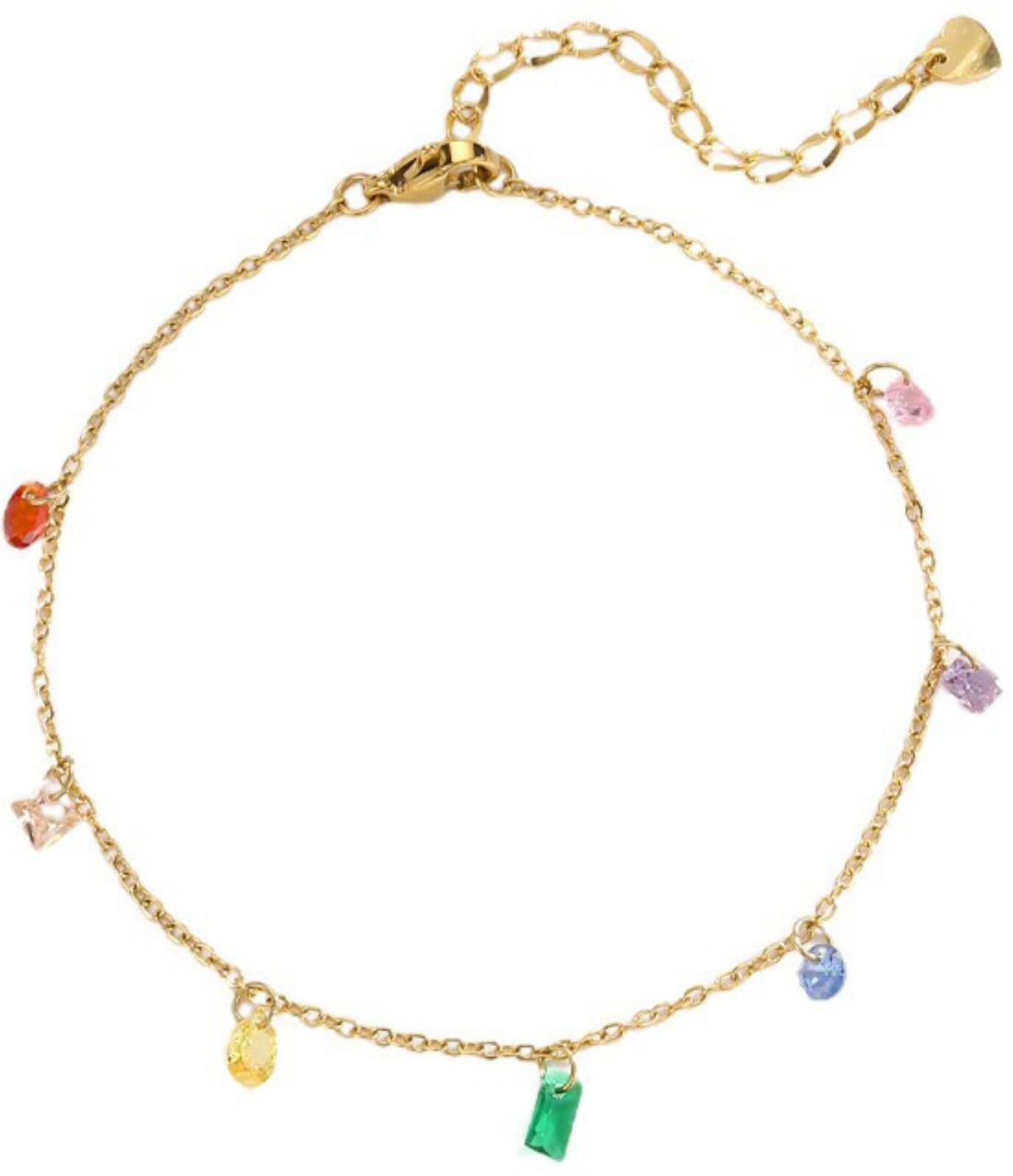 MYKI Gold-Plated Rainbow Charm Bracelet | Colorful Minimal Design(MKBRAD725G-SSYI)