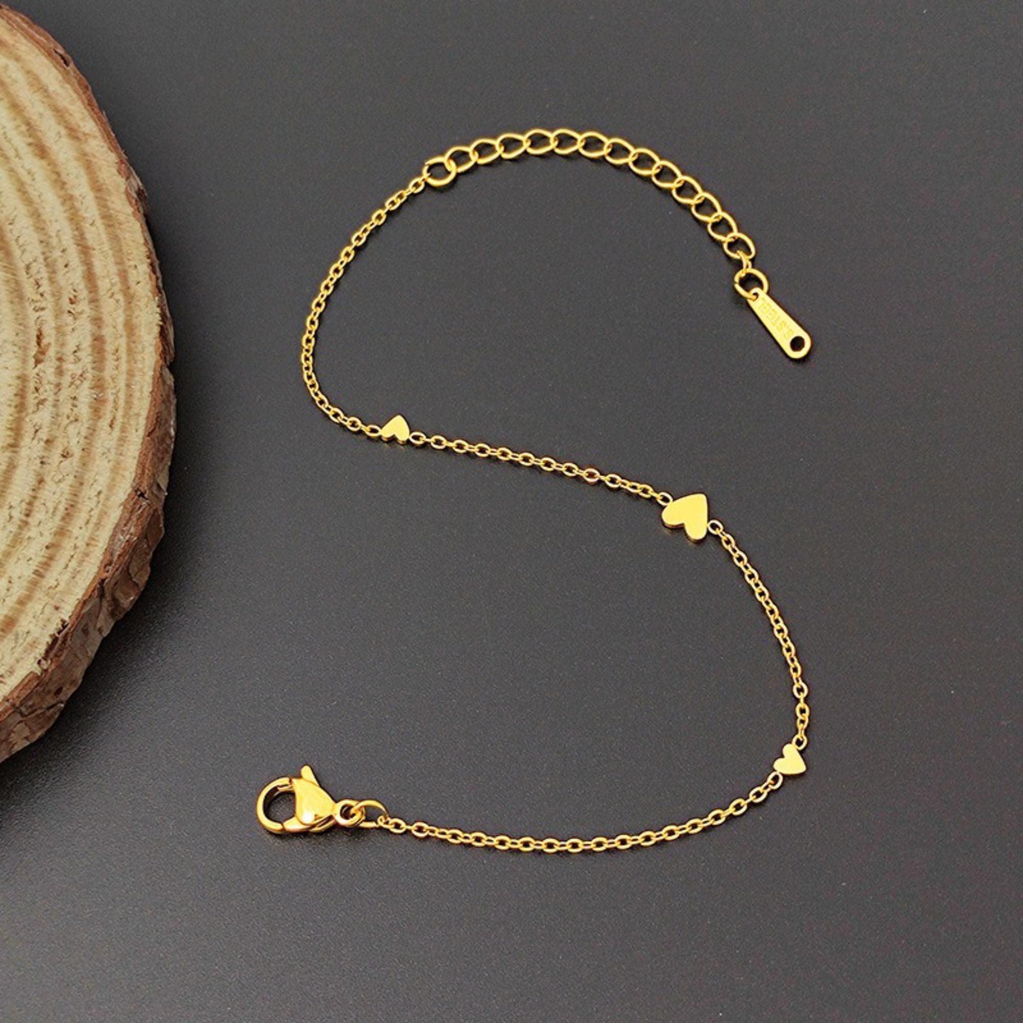 MYKI Gold-Plated Heart Charm Bracelet | Anti-Tarnish(MKBRAD726G-SSYI)