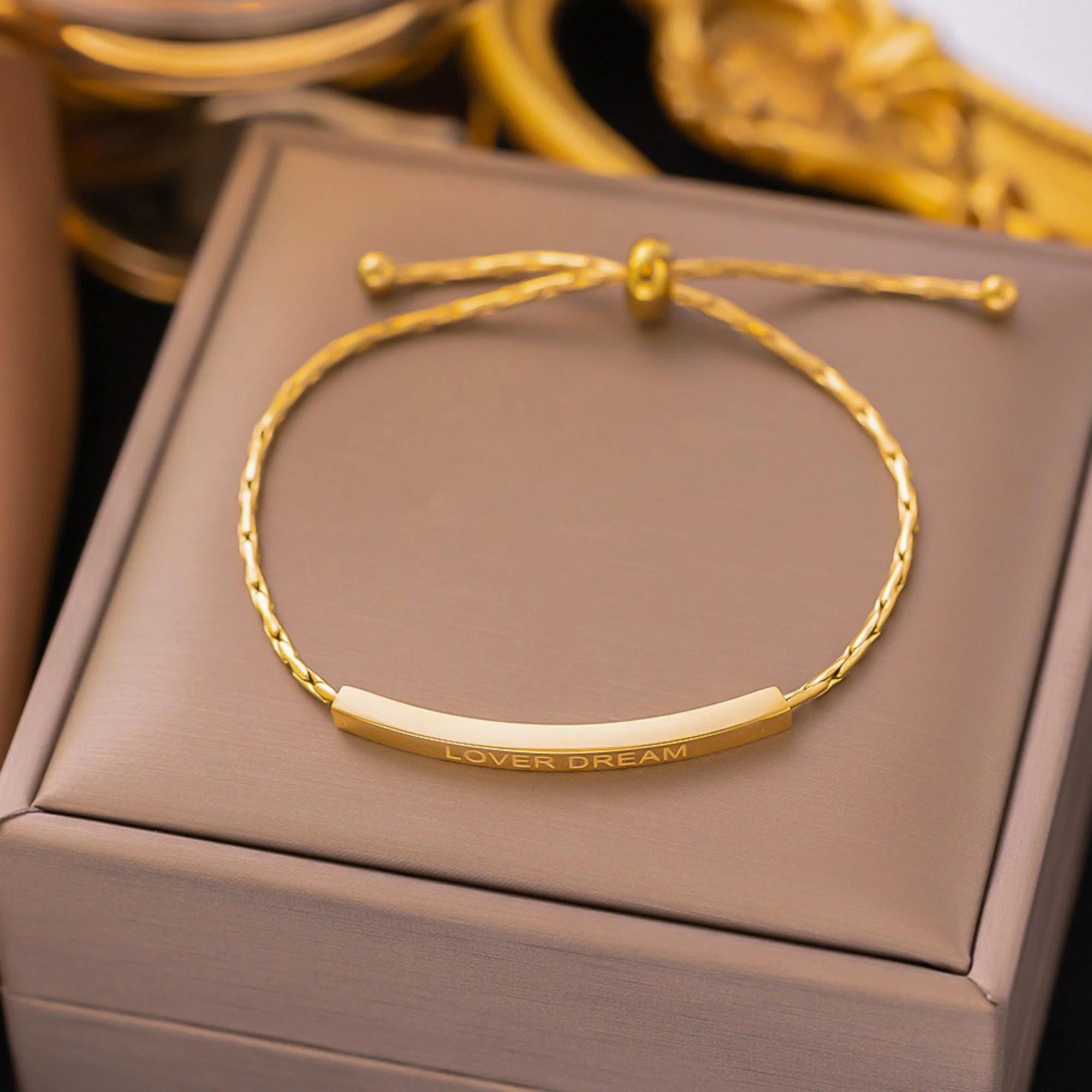 MYKI Gold-Plated Adjustable Bar Bracelet | Lover Dream(MKBRAD729G-SSYI)