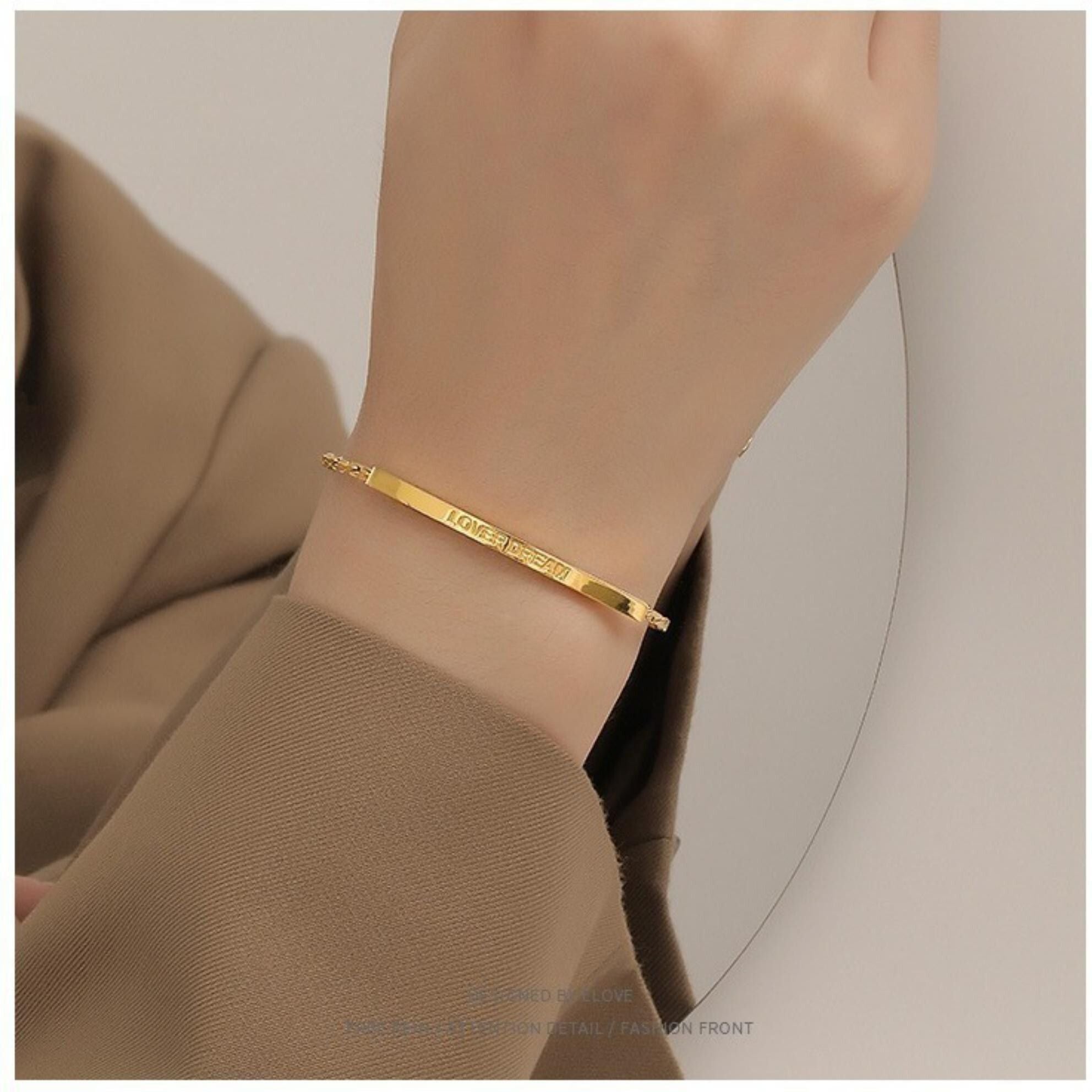 MYKI Gold-Plated Adjustable Bar Bracelet | Lover Dream(MKBRAD729G-SSYI)
