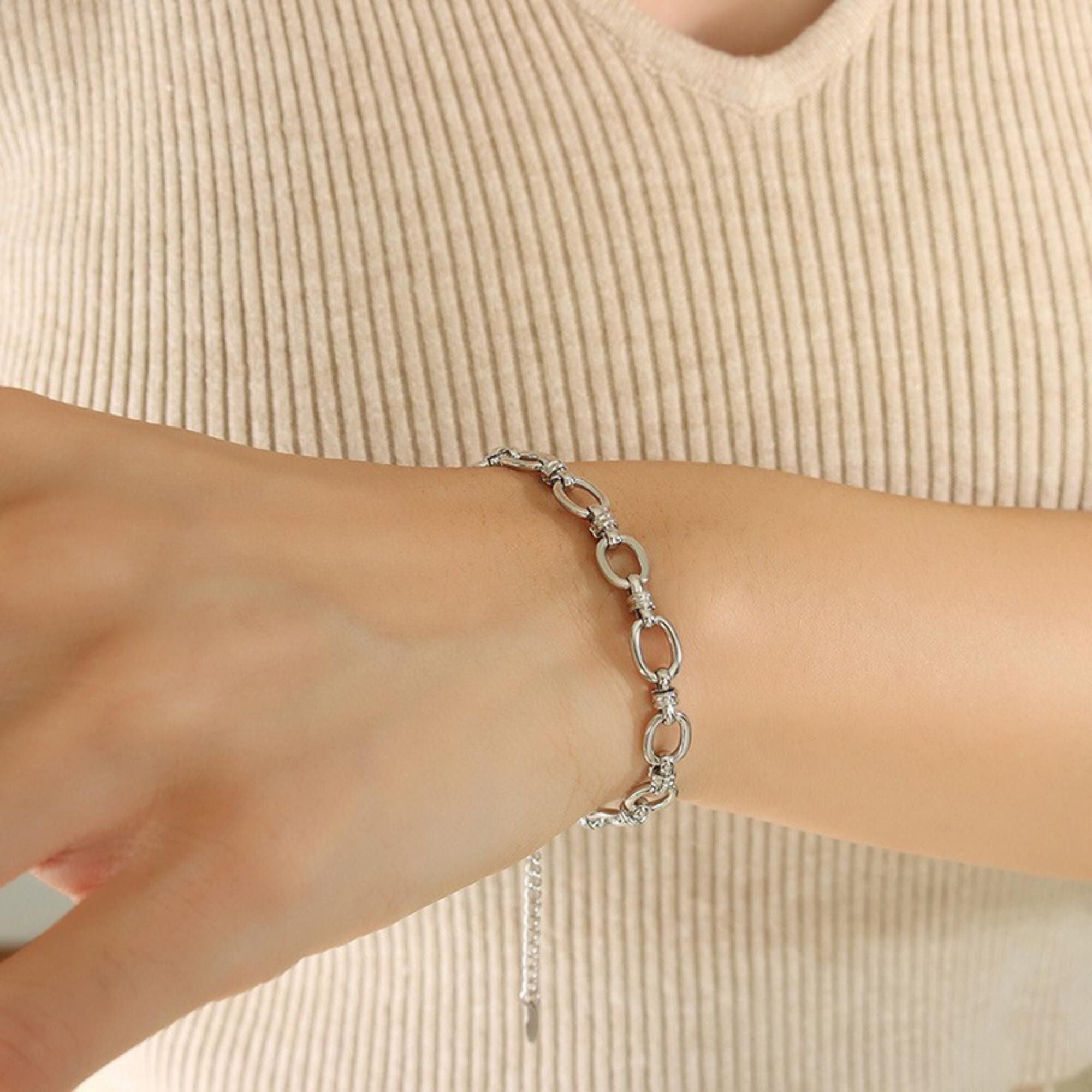 MYKI Stainless Steel Link Bracelet | Anti-Tarnish(MKBRAD731-SSYI)