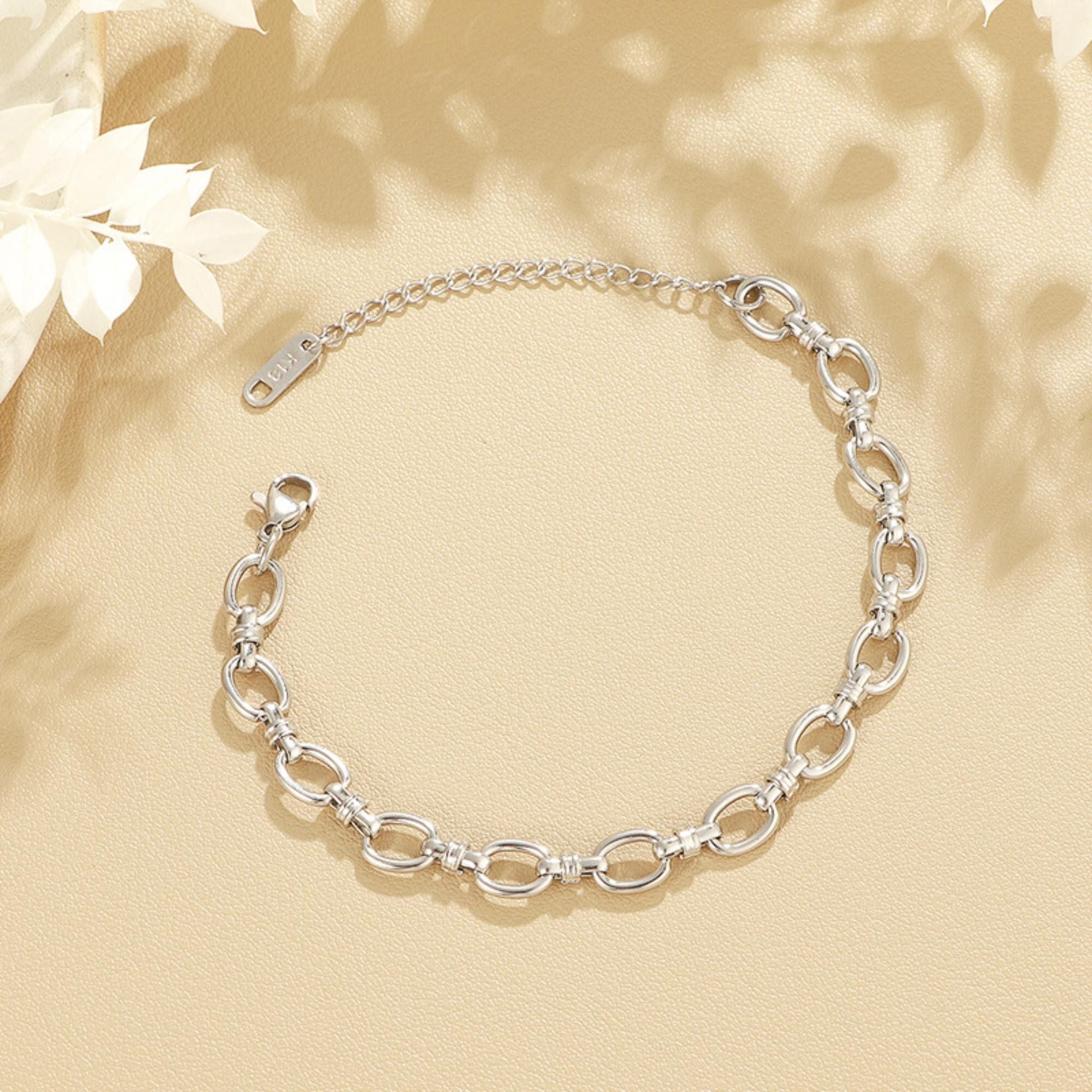 MYKI Stainless Steel Link Bracelet | Anti-Tarnish(MKBRAD731-SSYI)