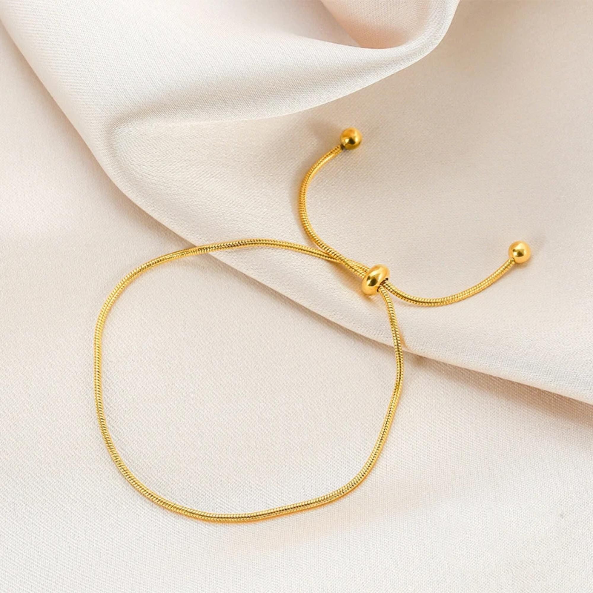 MYKI Gold-Plated Adjustable Chain Bracelet | Anti-Tarnish(MKBRAD737G-SSYI)