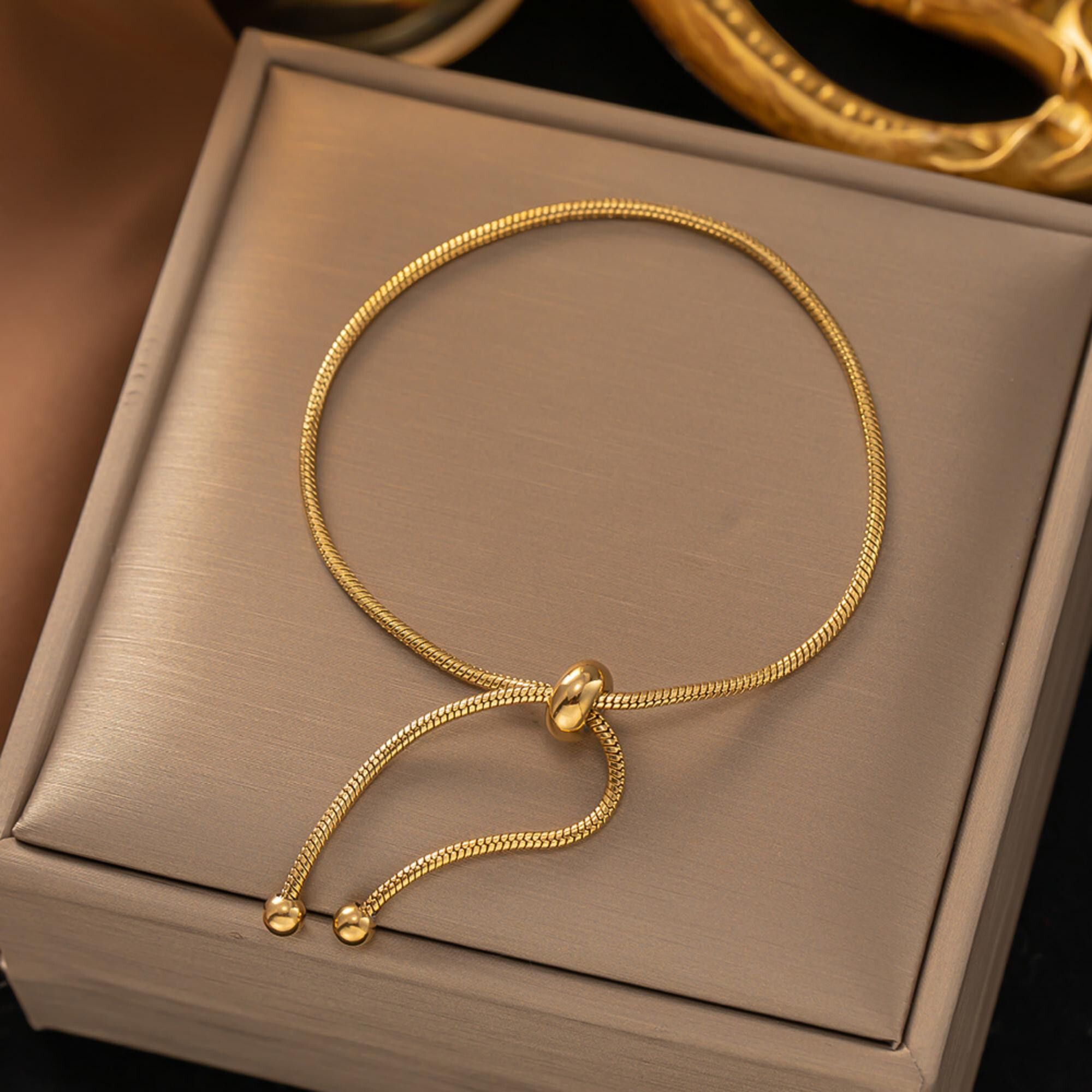 MYKI Gold-Plated Adjustable Chain Bracelet | Anti-Tarnish(MKBRAD737G-SSYI)
