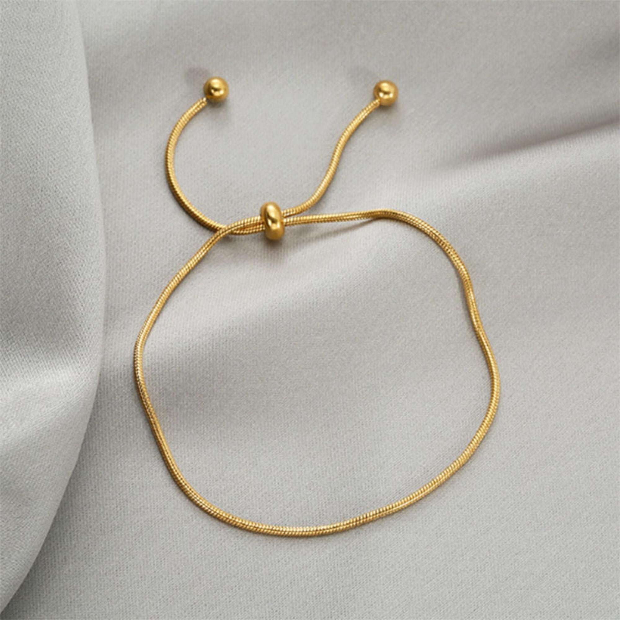 MYKI Gold-Plated Adjustable Chain Bracelet | Anti-Tarnish(MKBRAD737G-SSYI)