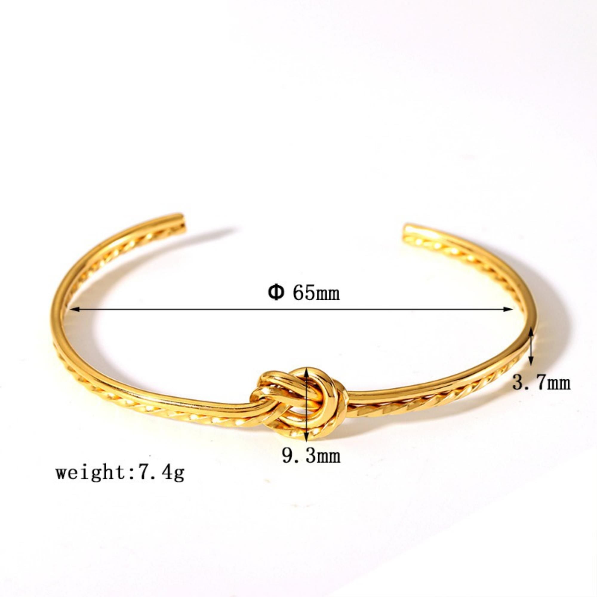 MYKI Gold-Plated Knot Open Bracelet | Anti-Tarnish(MKBRAD738G-SSYI)