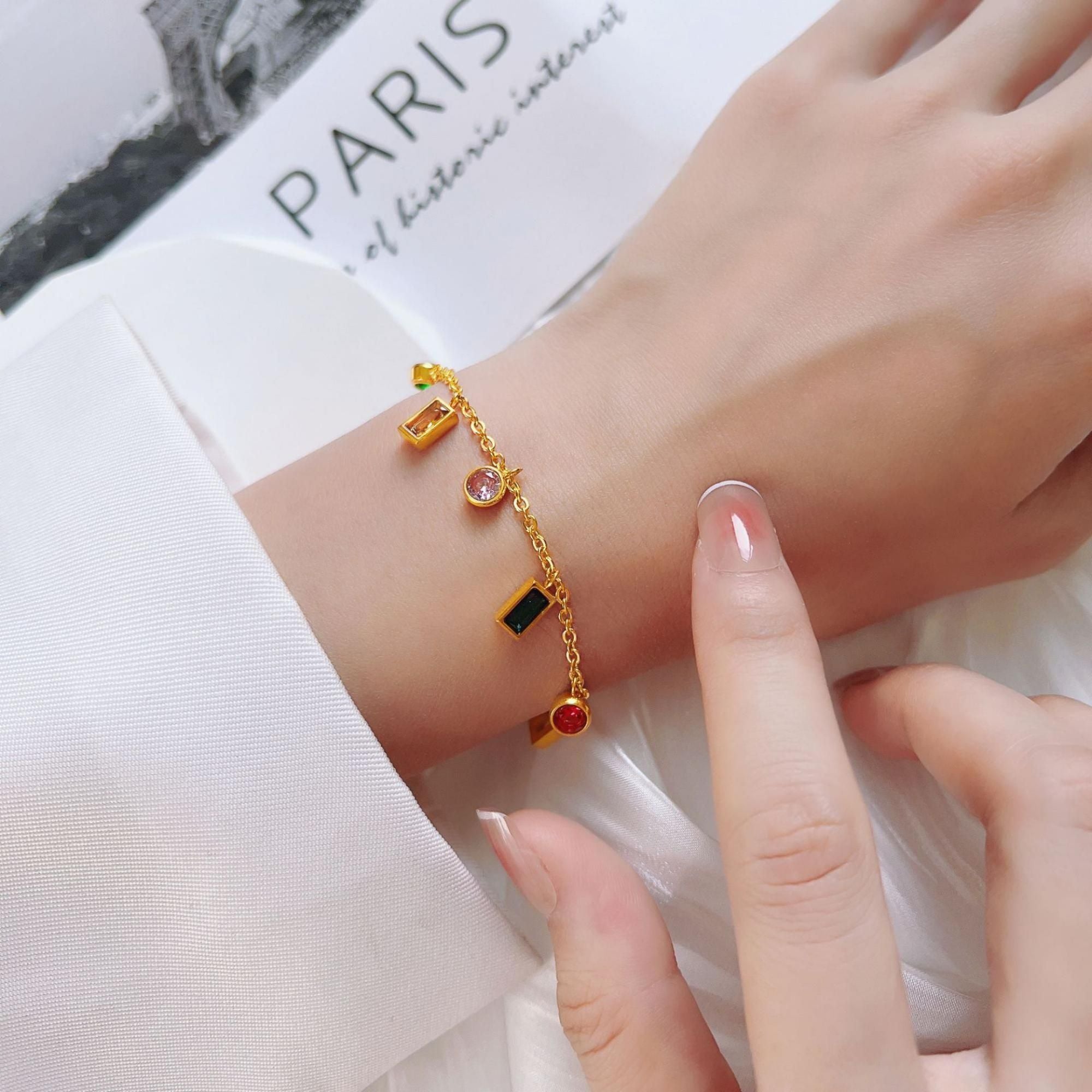 MYKI Gold Plated Bracelet | Anti-Tarnish Adjustable Design(MKBRAD754G-SSYI)