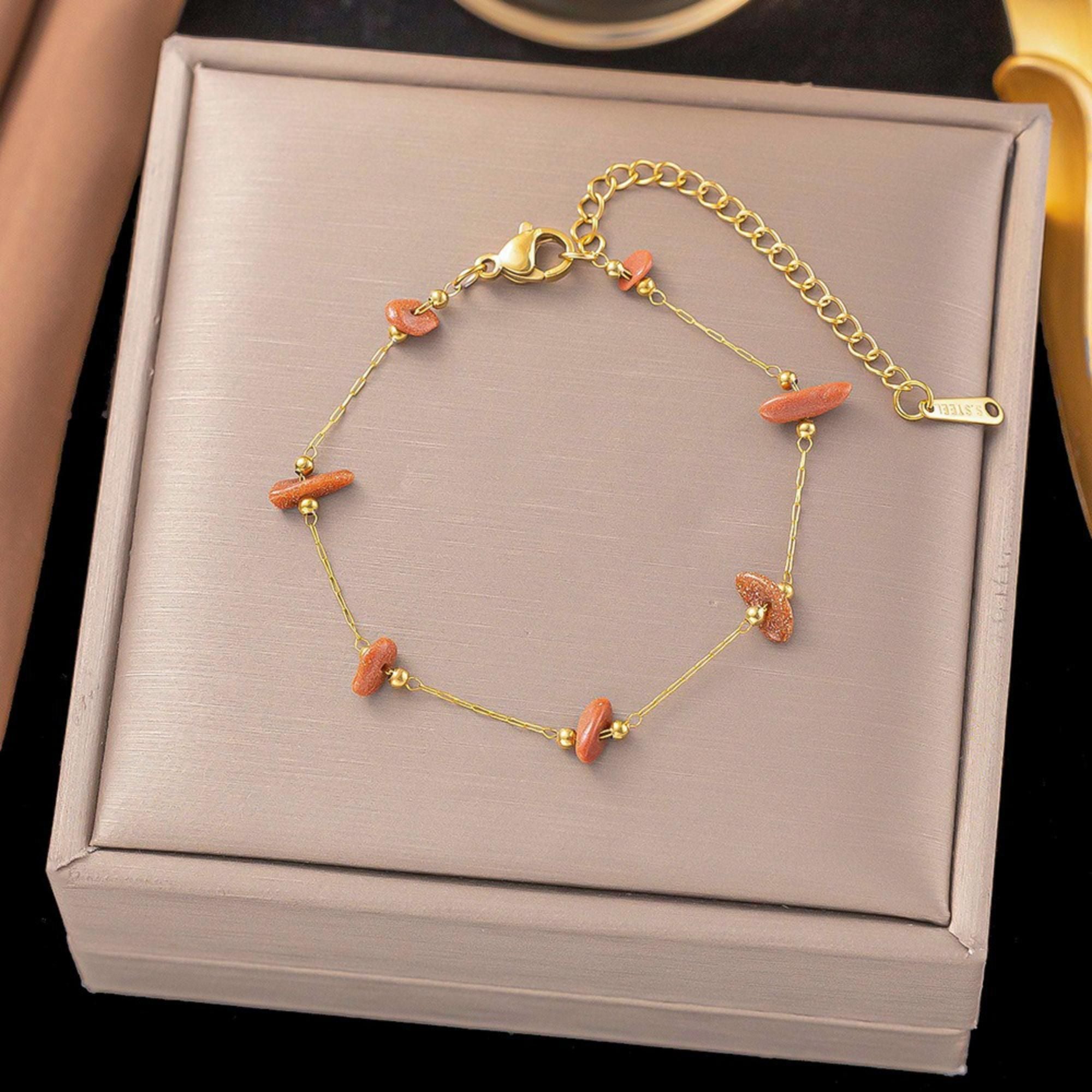 MYKI Gold Plated Bracelet | Anti-Tarnish Adjustable Design(MKBRAD760G-SSYI)