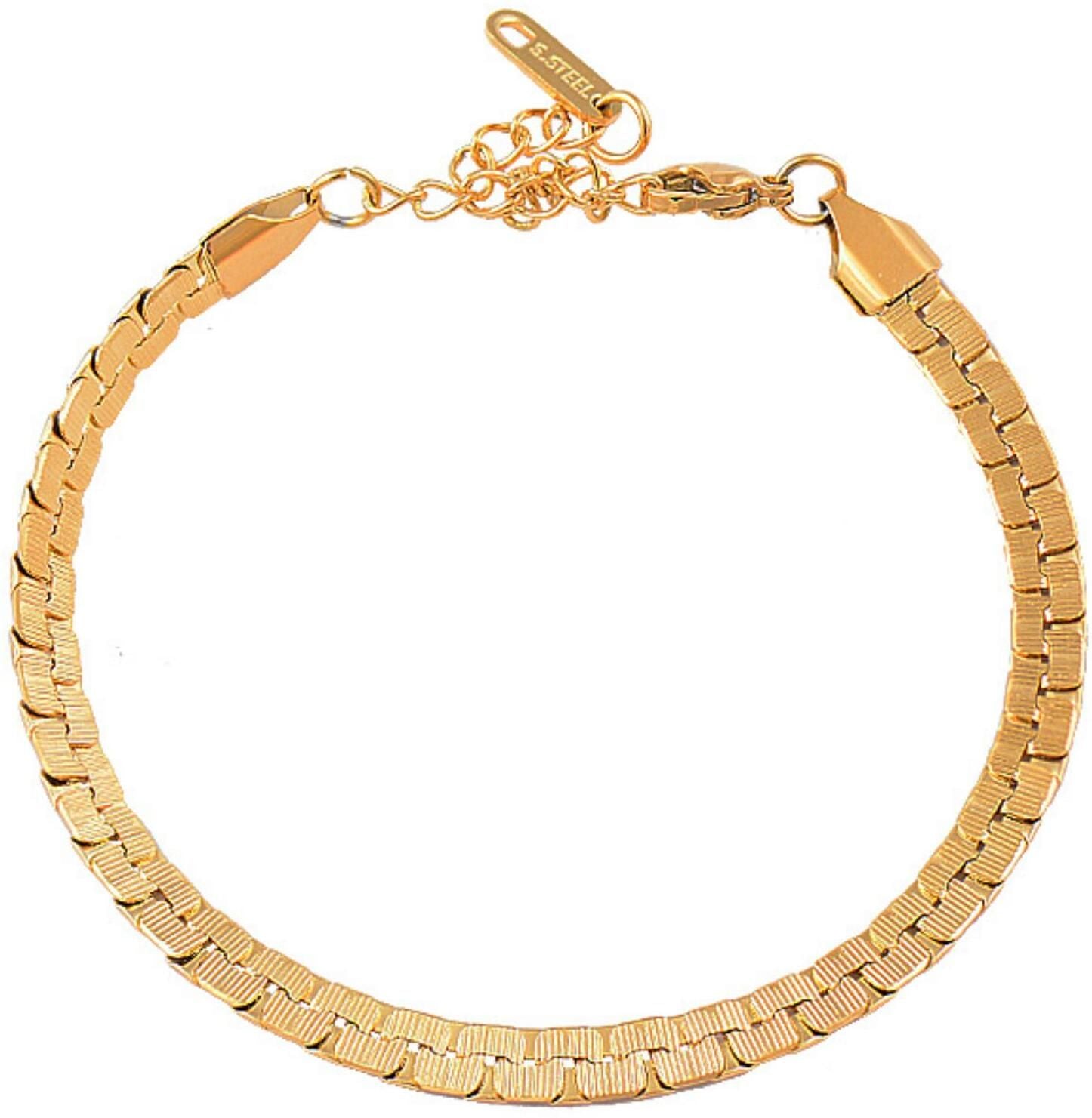 MYKI Gold-Plated Classic Snake Chain Bracelet | Anti-Tarnish(MKBRAD762G-SSYI)