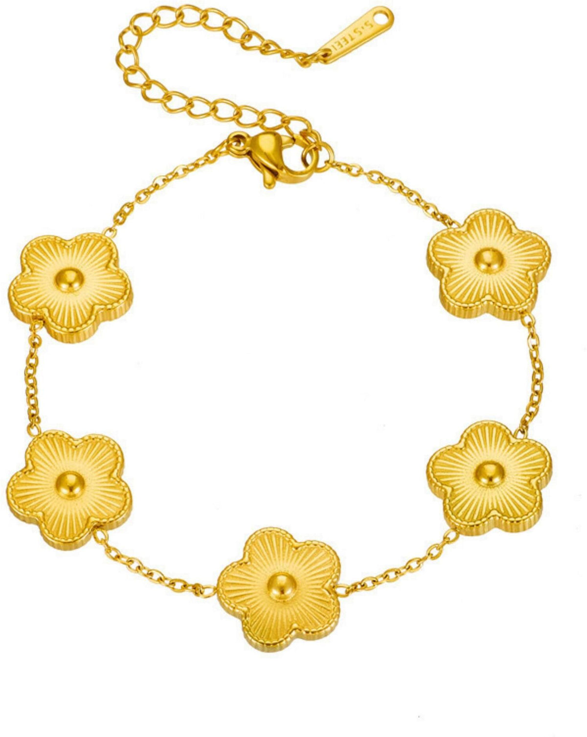 MYKI Gold-Plated Floral Charm Bracelet | Anti-Tarnish(MKBRAD768G-SSYI)