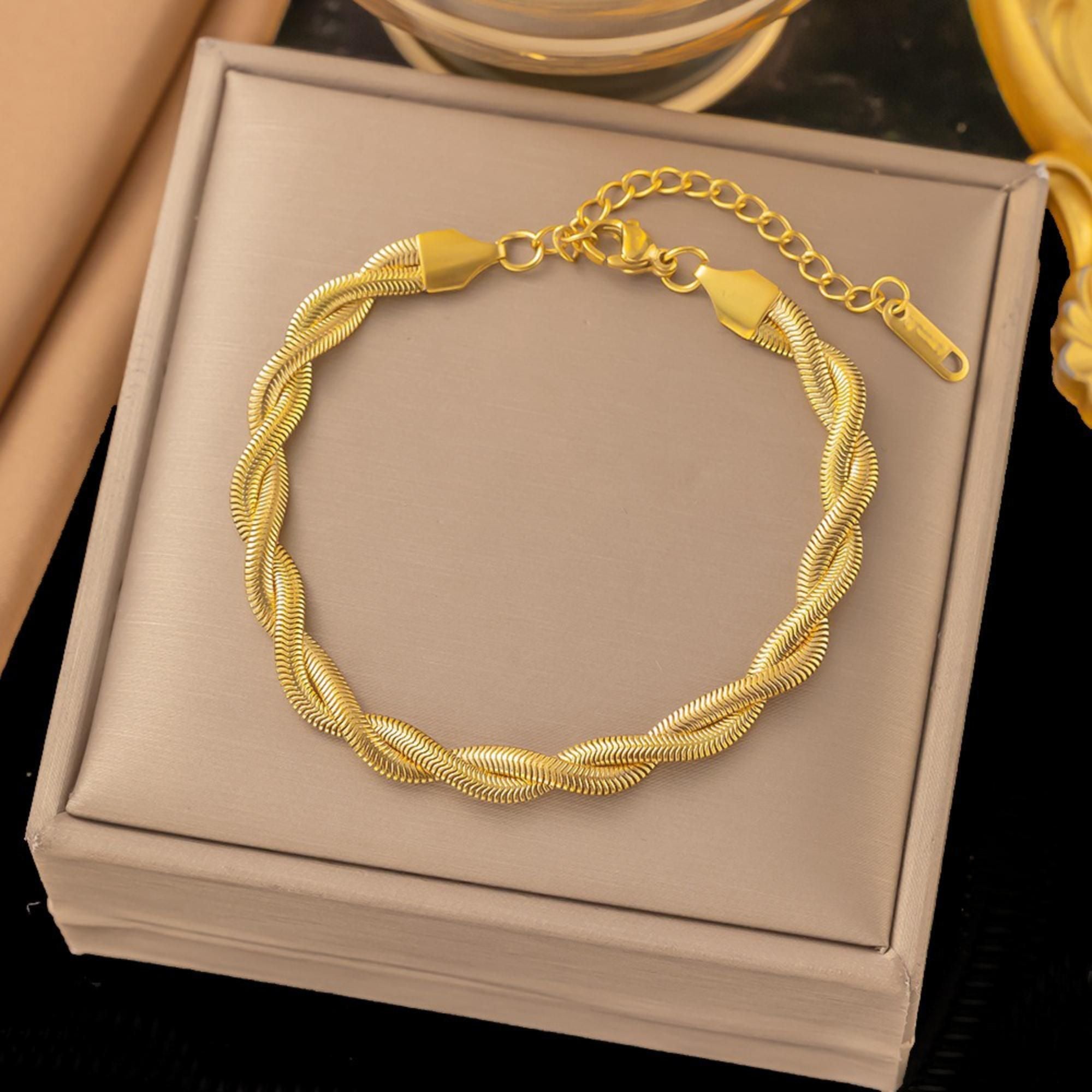 MYKI Stainless Steel Braided Bracelet | Anti-Tarnish(MKBRAD769-SSYI)
