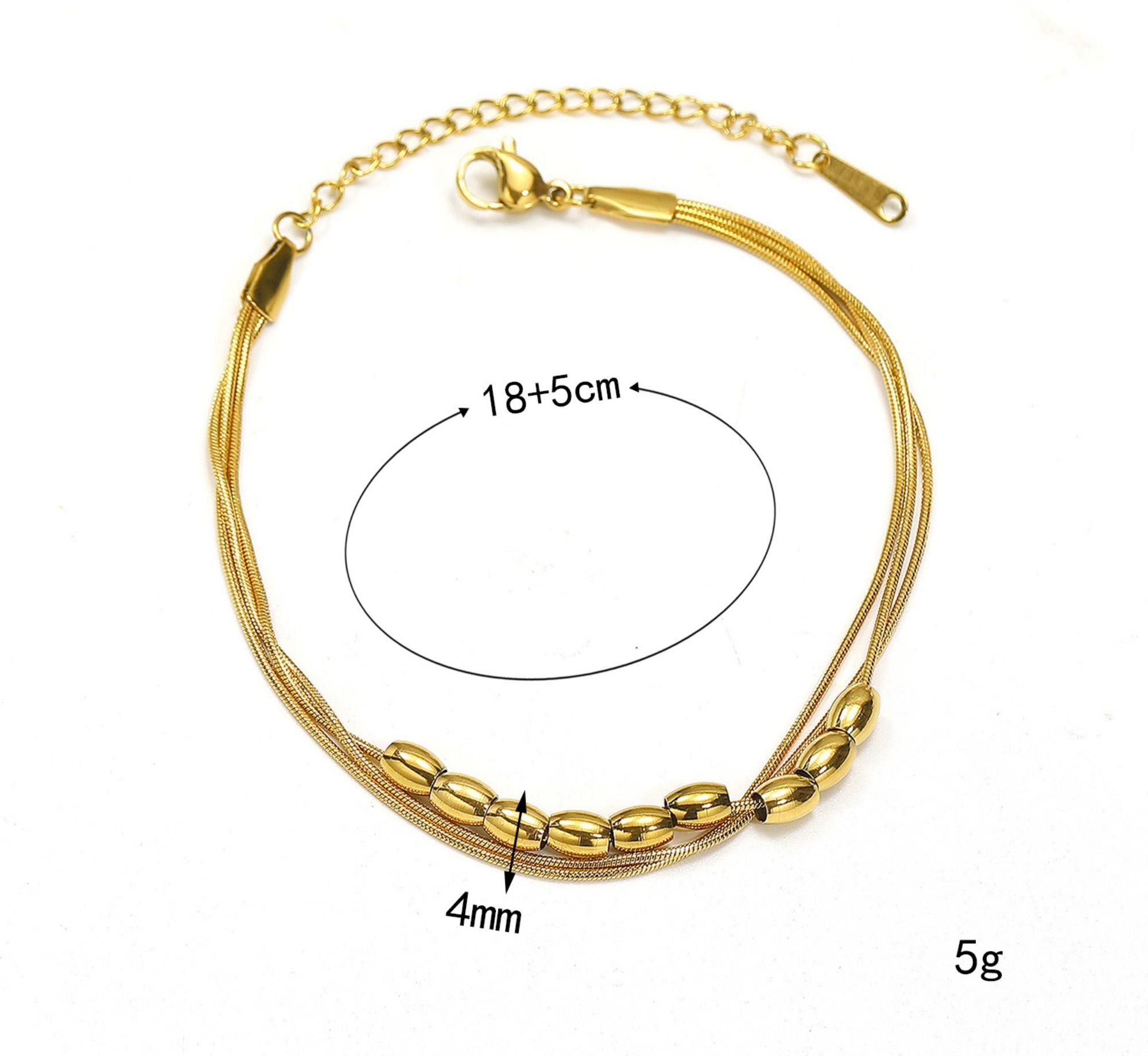MYKI Gold-Plated Multi-Layer Tube Bead Bracelet | Adjustable(MKBRAD773G-SSYI)