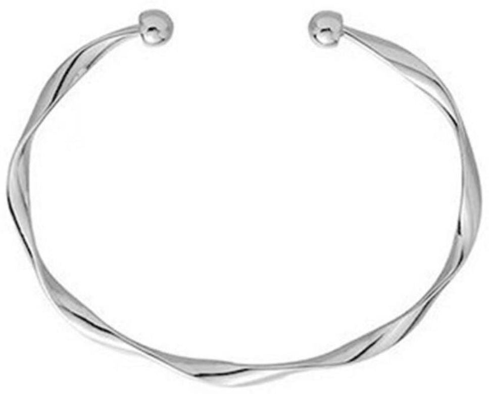 MYKI Stainless Steel Twisted Open Cuff Bracelet | Anti-Tarnish(MKBRAD781-SSYI)