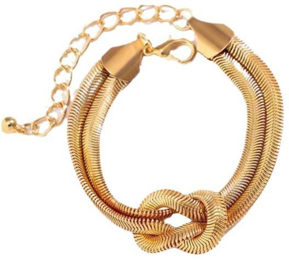 MYKI Double Snake Chain Knot Bracelet | Premium Finish(MKBRAD782-SSYI)