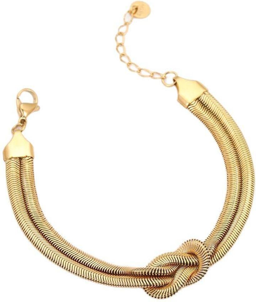 MYKI Double Snake Chain Knot Bracelet | Premium Finish(MKBRAD782-SSYI)