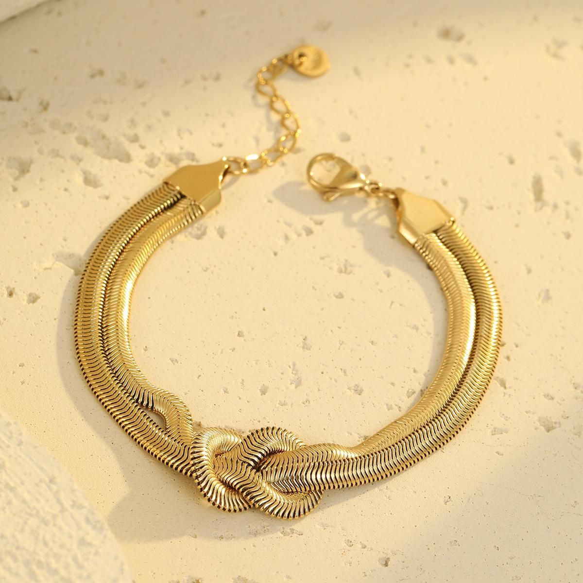 MYKI Double Snake Chain Knot Bracelet | Premium Finish(MKBRAD782-SSYI)